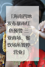 海南四地发布暴雨红色预警 三亚商场、餐饮场所暂停营业