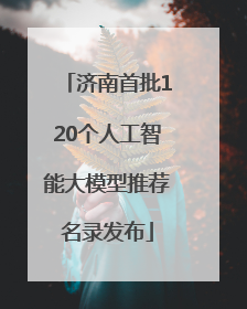 济南首批120个人工智能大模型推荐名录发布
