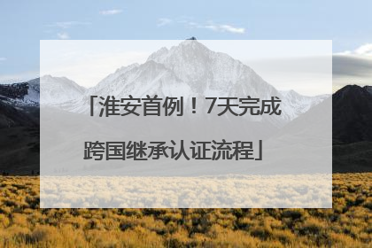 淮安首例！7天完成跨国继承认证流程