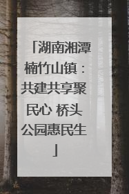 湖南湘潭楠竹山镇：共建共享聚民心 桥头公园惠民生