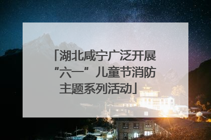 湖北咸宁广泛开展“六一”儿童节消防主题系列活动