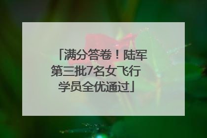 满分答卷！陆军第三批7名女飞行学员全优通过