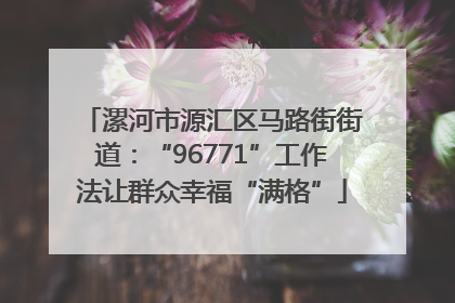 漯河市源汇区马路街街道：“96771”工作法让群众幸福“满格”