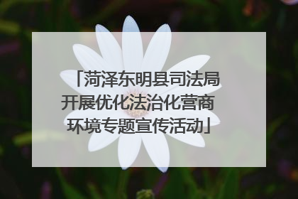 菏泽东明县司法局开展优化法治化营商环境专题宣传活动