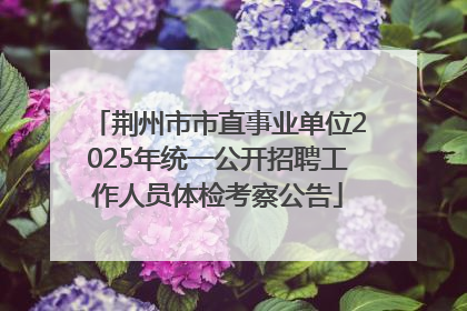 荆州市市直事业单位2025年统一公开招聘工作人员体检考察公告