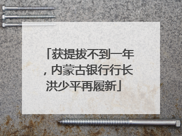 获提拔不到一年，内蒙古银行行长洪少平再履新