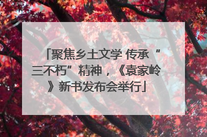 聚焦乡土文学 传承“三不朽”精神，《袁家岭》新书发布会举行