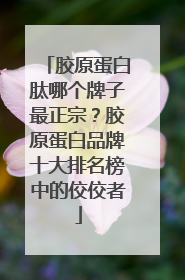 胶原蛋白肽哪个牌子最正宗？胶原蛋白品牌十大排名榜中的佼佼者