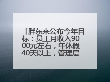 胖东来公布今年目标：员工月收入9000元左右，年休假40天以上，管理层人均分配70万元