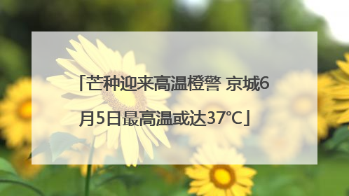 芒种迎来高温橙警 京城6月5日最高温或达37℃