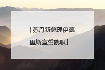苏丹新总理伊德里斯宣誓就职