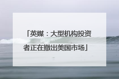 英媒：大型机构投资者正在撤出美国市场