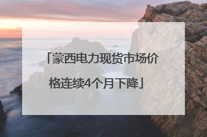 蒙西电力现货市场价格连续4个月下降