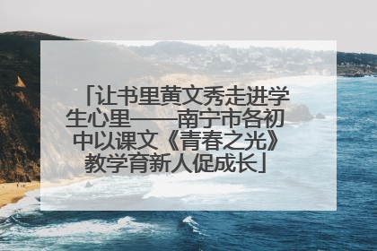 让书里黄文秀走进学生心里——南宁市各初中以课文《青春之光》教学育新人促成长