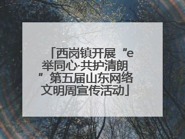 西岗镇开展“e举同心·共护清朗”第五届山东网络文明周宣传活动