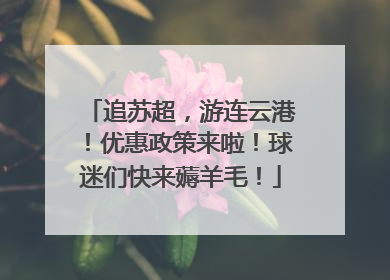 追苏超，游连云港！优惠政策来啦！球迷们快来薅羊毛！