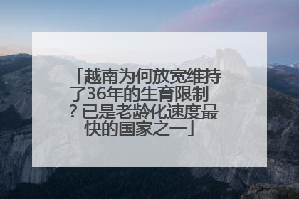 越南为何放宽维持了36年的生育限制？已是老龄化速度最快的国家之一