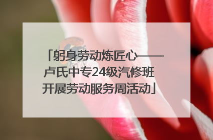 躬身劳动炼匠心——卢氏中专24级汽修班开展劳动服务周活动