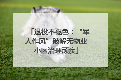 退役不褪色：“军人作风”破解无物业小区治理顽疾