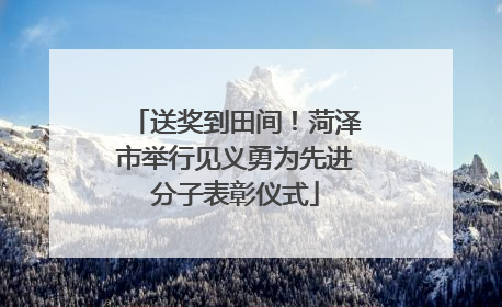 送奖到田间！菏泽市举行见义勇为先进分子表彰仪式