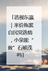 透视东瀛｜米价拖累自民党选情，小泉能“救”石破茂吗