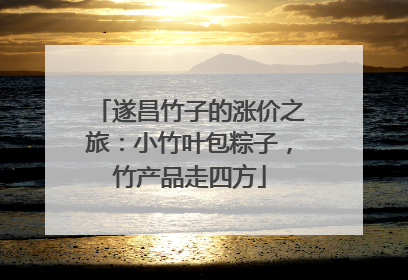 遂昌竹子的涨价之旅：小竹叶包粽子，竹产品走四方