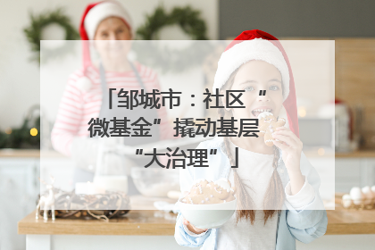 邹城市：社区“微基金”撬动基层“大治理”