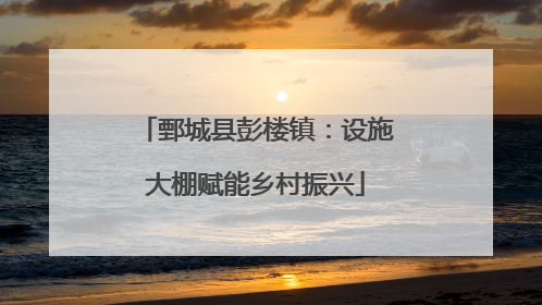 鄄城县彭楼镇：设施大棚赋能乡村振兴