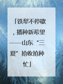 铁犁不停歇，播种新希望——山东“三夏”抢收抢种忙