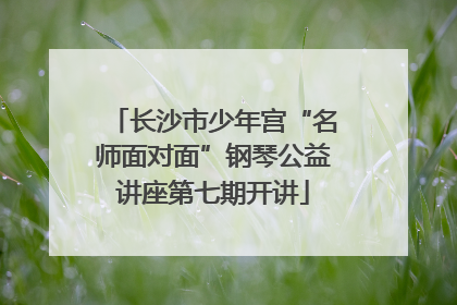 长沙市少年宫“名师面对面”钢琴公益讲座第七期开讲