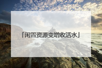 闲置资源变增收活水