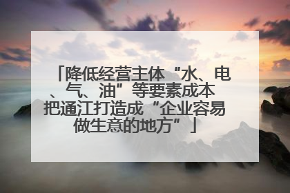 降低经营主体“水、电、气、油”等要素成本 把通江打造成“企业容易做生意的地方”