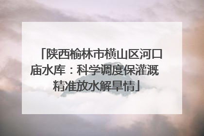 陕西榆林市横山区河口庙水库：科学调度保灌溉 精准放水解旱情