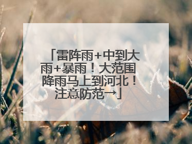 雷阵雨+中到大雨+暴雨！大范围降雨马上到河北！注意防范→