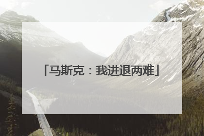 马斯克：我进退两难
