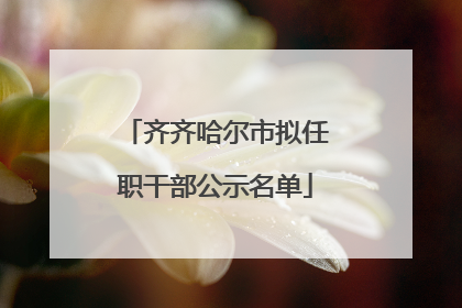 齐齐哈尔市拟任职干部公示名单