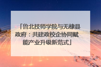 鲁北技师学院与无棣县政府：共建政校企协同赋能产业升级新范式