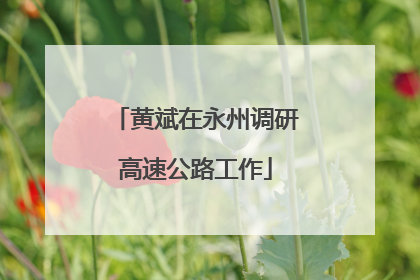 黄斌在永州调研高速公路工作