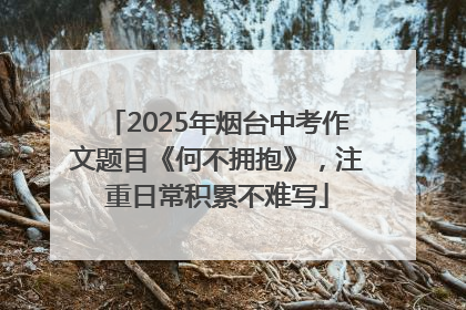 2025年烟台中考作文题目《何不拥抱》，注重日常积累不难写