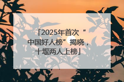 2025年首次“中国好人榜”揭晓，十堰两人上榜