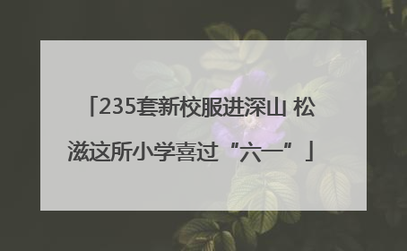 235套新校服进深山 松滋这所小学喜过“六一”