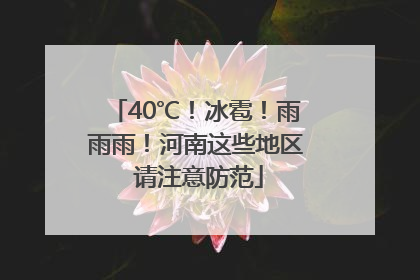 40℃！冰雹！雨雨雨！河南这些地区 请注意防范